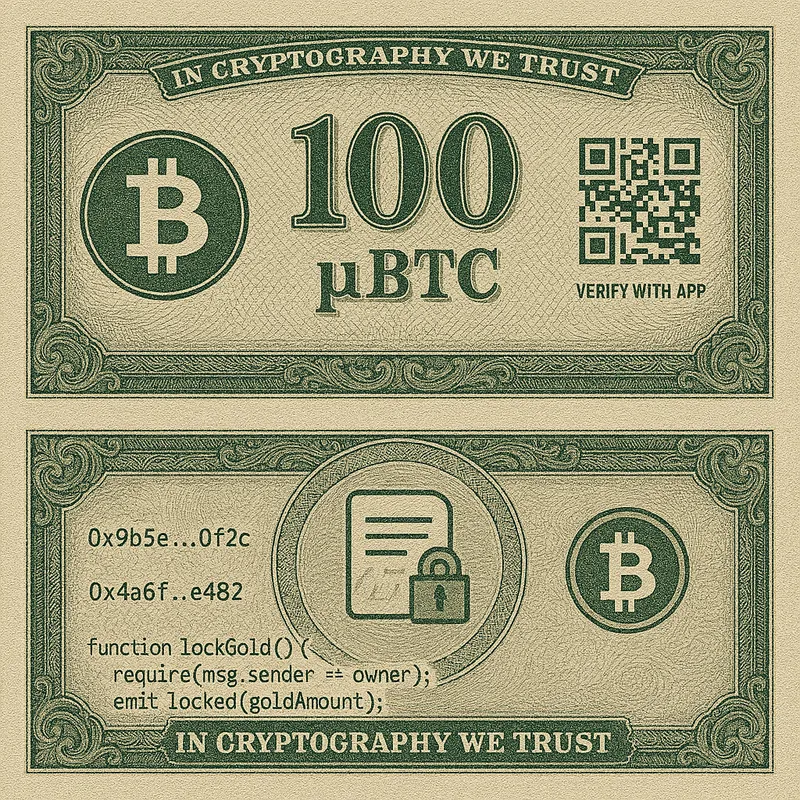 Concept illustration of a physical CryptoCash token from the project README.