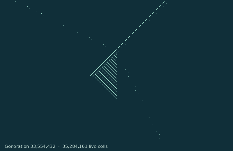 The later fan of switch engines generated by the original ping-pong pattern.